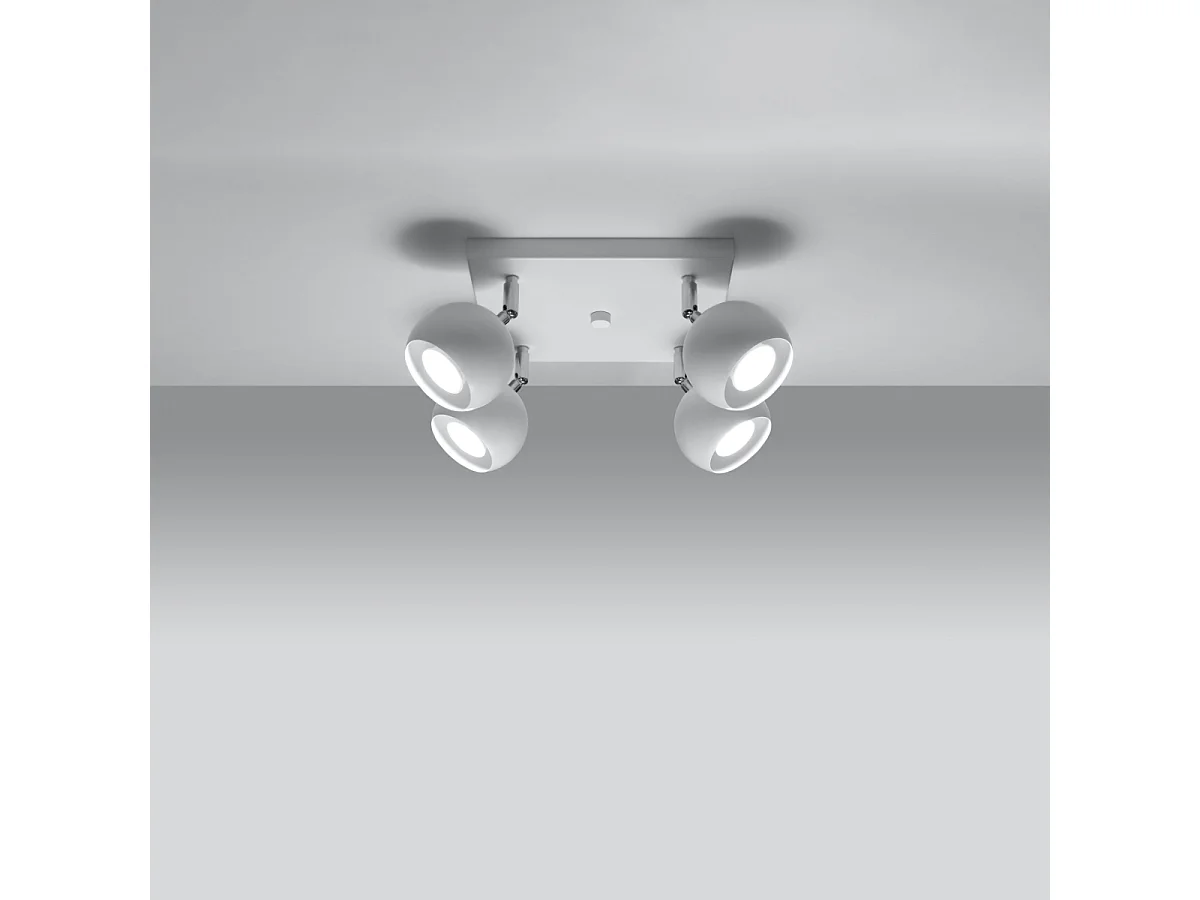 Plafonniers Rayis moderne en acier - 4 sources lumineuses 3000K - L.25 x H.16 cm - blanc