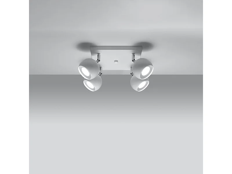 Luminárias de teto Rayis moderno, aço - 4 fontes de luz 3000K - L.25 x H.16 cm - branco