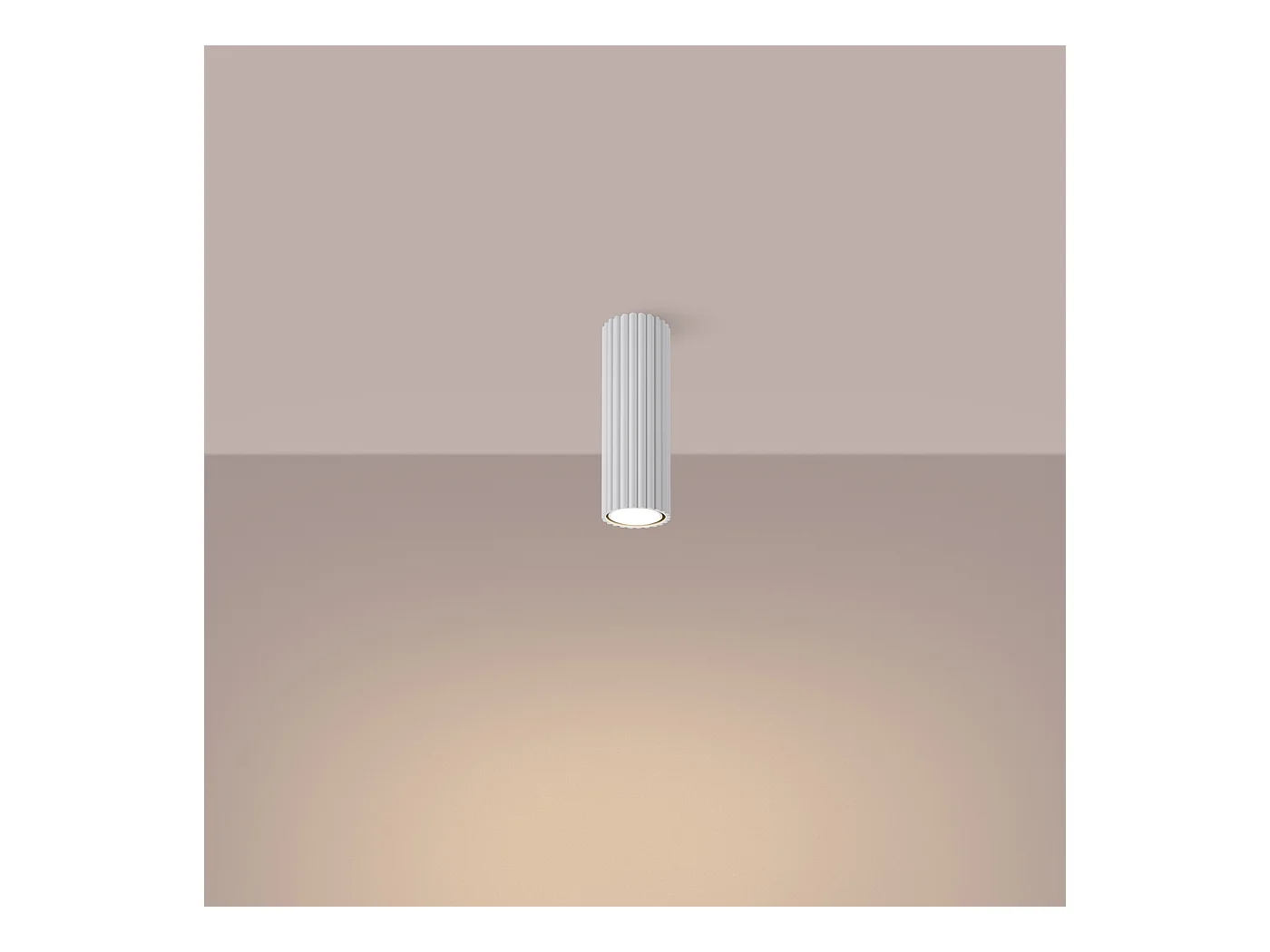 Plafondlamp Gloow minimalistisch van  - 1 lichtbronnen 3000K - L.6,5 x H.20 cm - wit