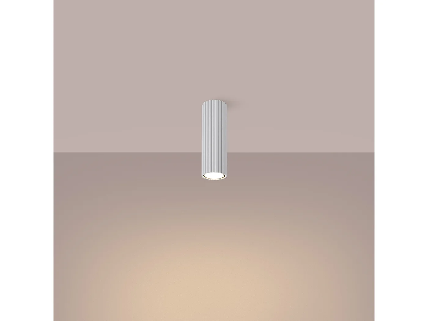 Plafonnier Gloow minimaliste en aluminium - 1 sources lumineuses 3000K - L.6,5 x H.20 cm - blanc