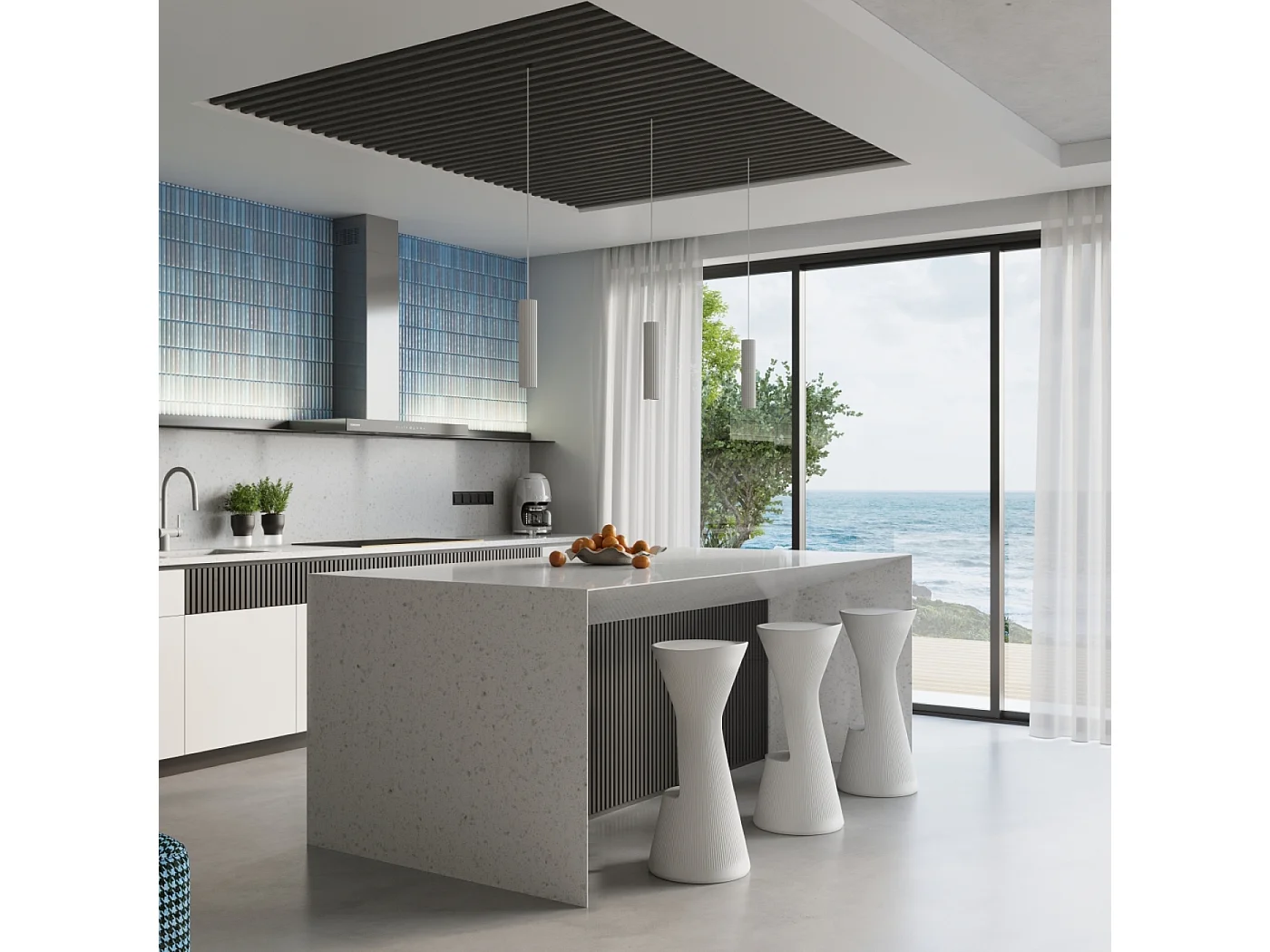 Plafonnier Gloow minimaliste en aluminium - 1 sources lumineuses 3000K - L.6,5 x H.20 cm - blanc