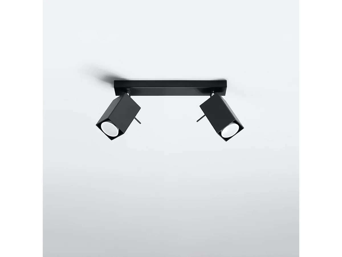 Plafonniers Briow moderne en acier - 2 sources lumineuses 3000K - L.30 x H.16 cm - noir