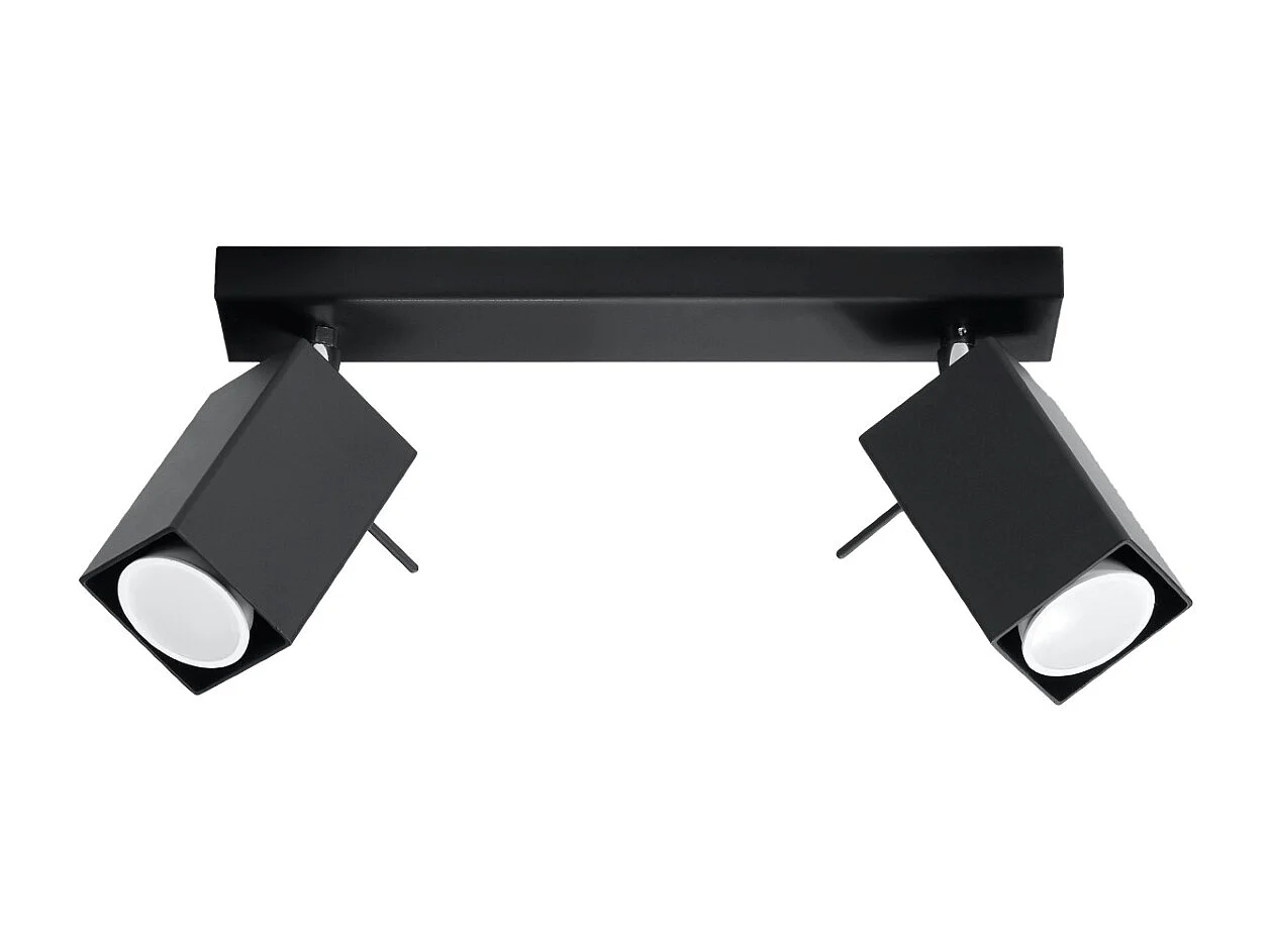 Plafonniers Briow moderne en acier - 2 sources lumineuses 3000K - L.30 x H.16 cm - noir
