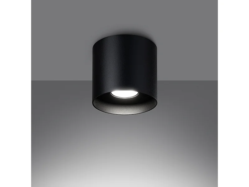 Lampade da soffitto Shiis minimalista di alluminio - 1 sorgenti luminose 3000K - L.12 x A.11 cm - nero