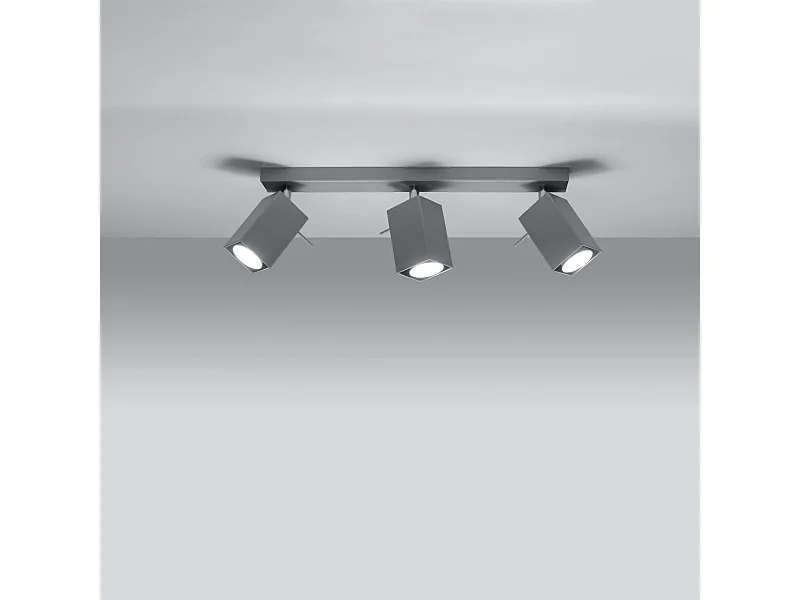 Plafonniers Briow moderne en acier - 3 sources lumineuses 3000K - L.45 x H.16 cm - gris