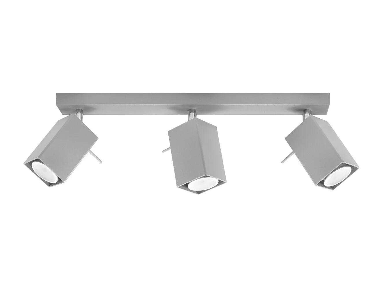 Plafonniers Briow moderne en acier - 3 sources lumineuses 3000K - L.45 x H.16 cm - gris