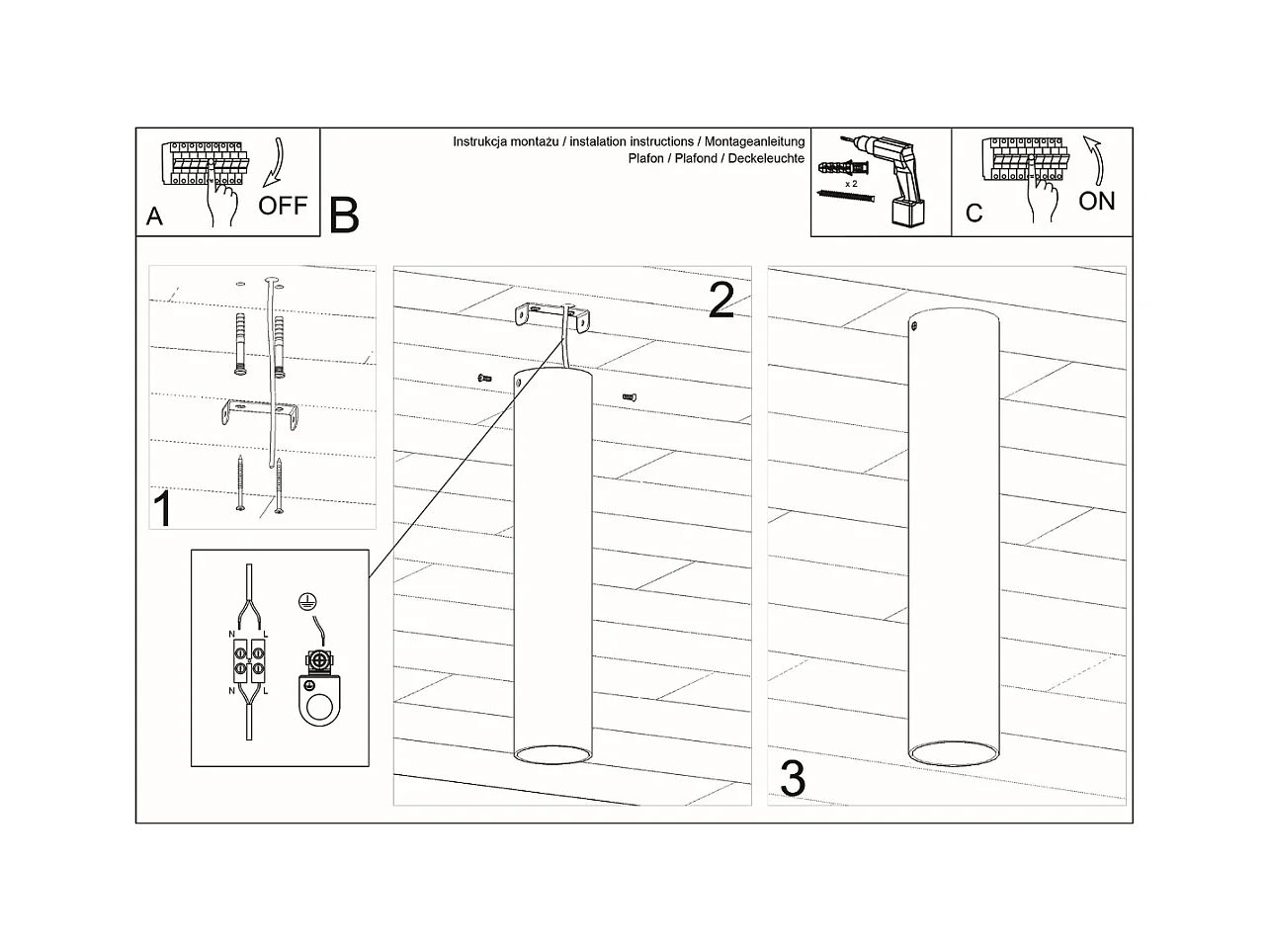 Plafondlampen Toris modern van  - 1 lichtbronnen 3000K - L.6 x H.30 cm - wit