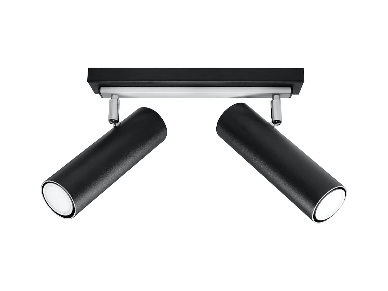 Plafondlampen Invicta modern van  - 2 lichtbronnen 3000K - L.30 x H.20 cm - zwart