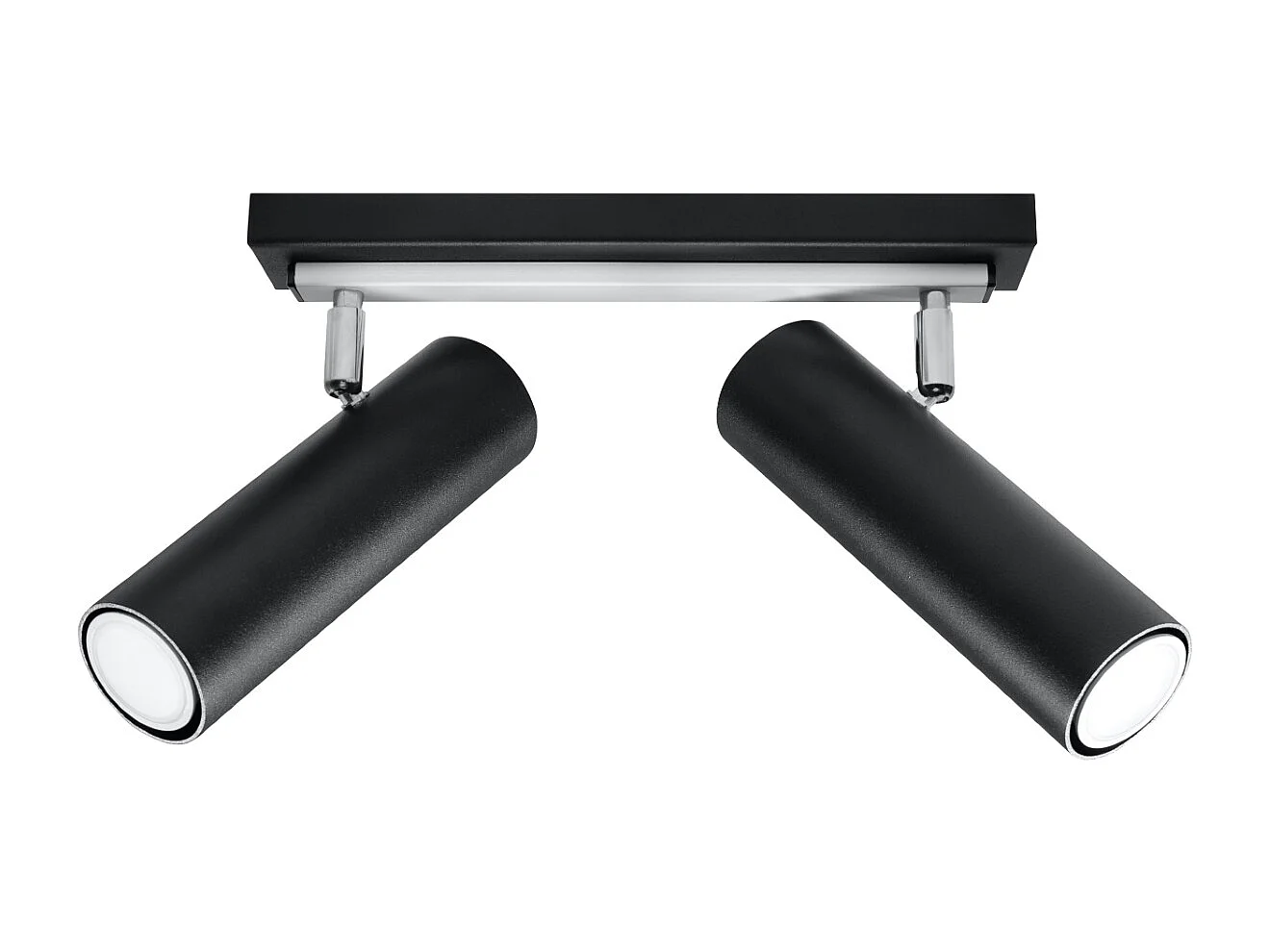 Plafonniers Invicta moderne en acier - 2 sources lumineuses 3000K - L.30 x H.20 cm - noir