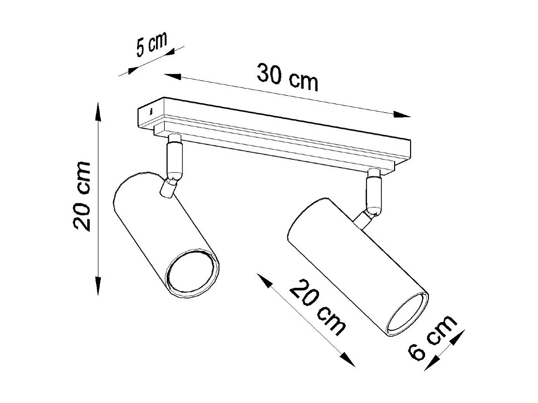 Plafonniers Invicta moderne en acier - 2 sources lumineuses 3000K - L.30 x H.20 cm - noir