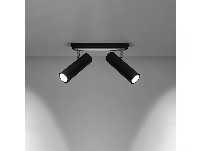 Plafondlampen Invicta modern van  - 2 lichtbronnen 3000K - L.30 x H.20 cm - zwart