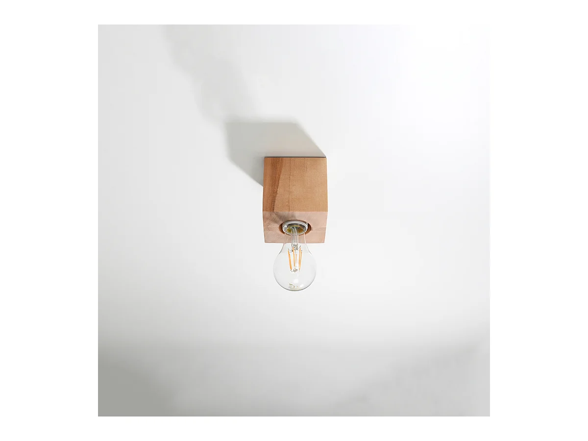Lampade da soffitto Zxina scandinavo di legna - 1 sorgenti luminose 3000K - L.10 x A.10 cm - legno naturale