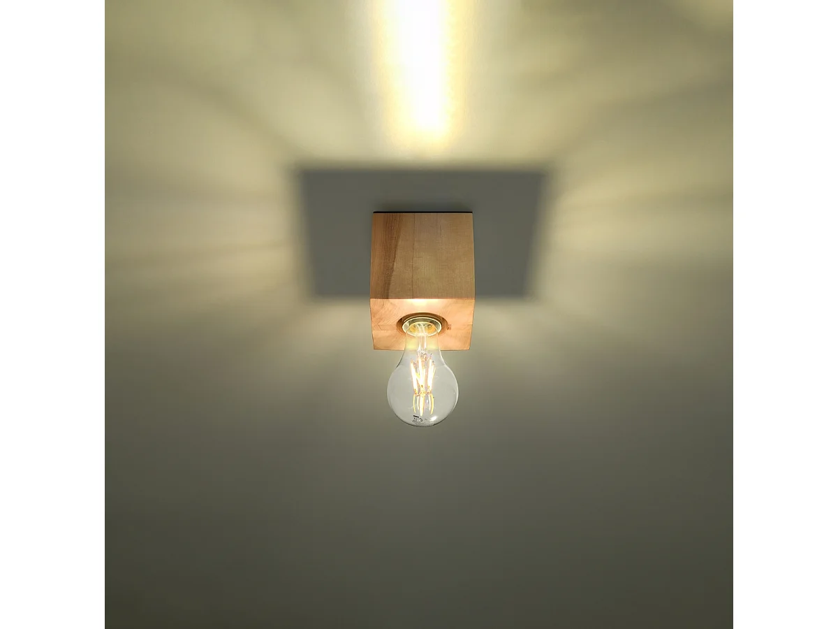 Plafonniers Zxina scandinave en bois - 1 sources lumineuses 3000K - L.10 x H.10 cm - bois naturel