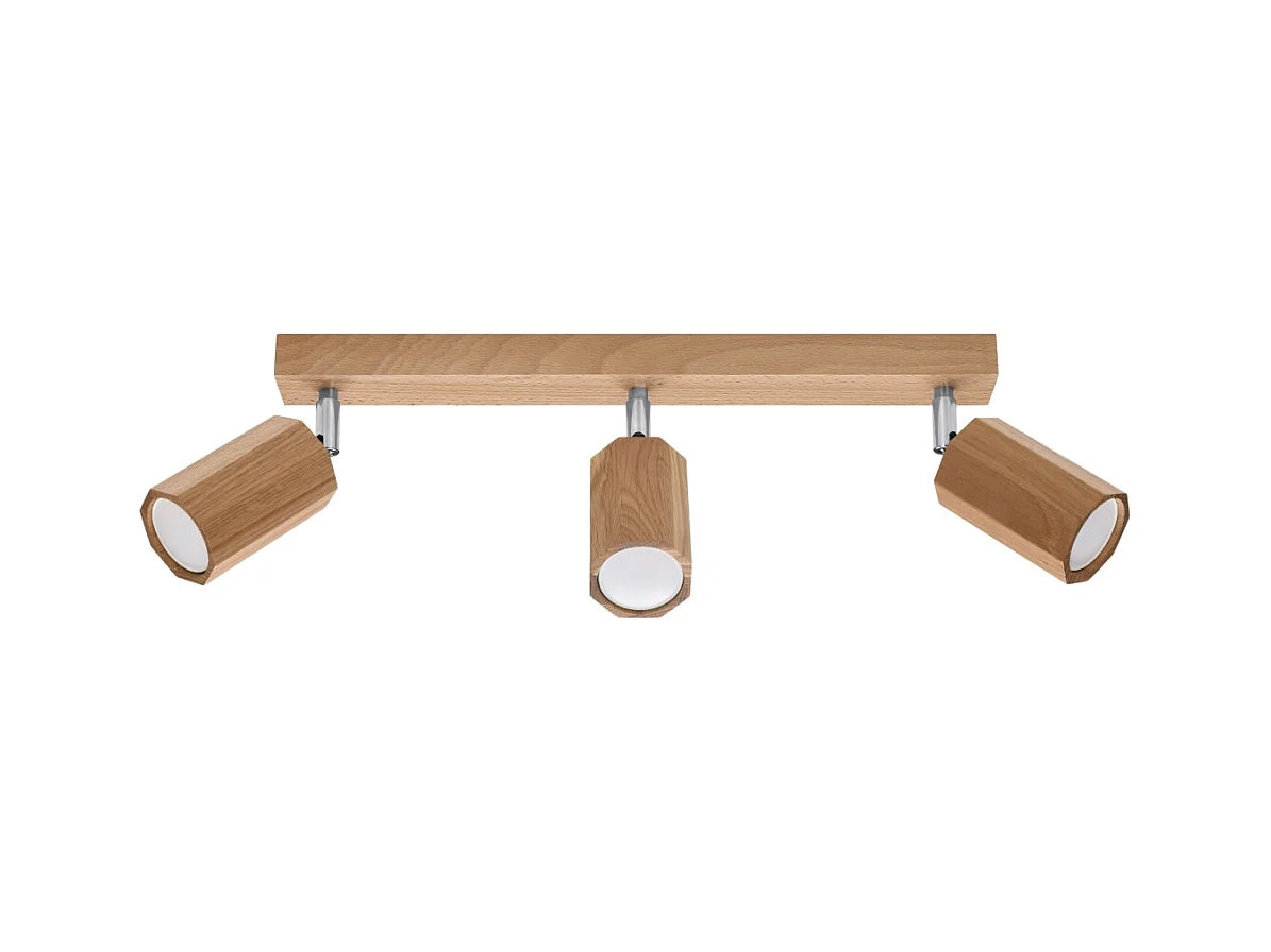 Plafonniers Xenor scandinave en bois - 3 sources lumineuses 3000K - L.45 x H.20 cm - chêne