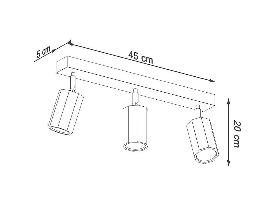 Plafonniers Xenor scandinave en bois - 3 sources lumineuses 3000K - L.45 x H.20 cm - chêne