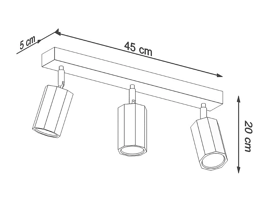Plafonniers Xenor scandinave en bois - 3 sources lumineuses 3000K - L.45 x H.20 cm - chêne