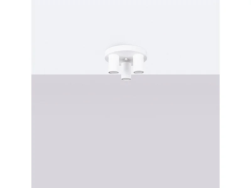 Plafonnier Toris moderne en acier - 3 sources lumineuses 4000K - L.25 x H.12 cm - blanc