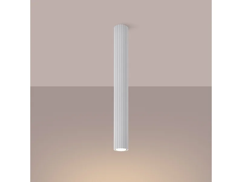 Plafonnier Gloow minimaliste en aluminium - 1 sources lumineuses 3000K - L.6,5 x H.60 cm - blanc