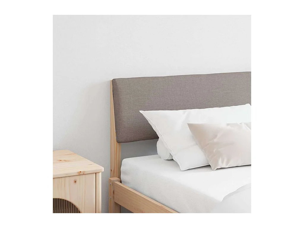 Cabecero tapizado Taupé 200 cm Madera de pino macizo