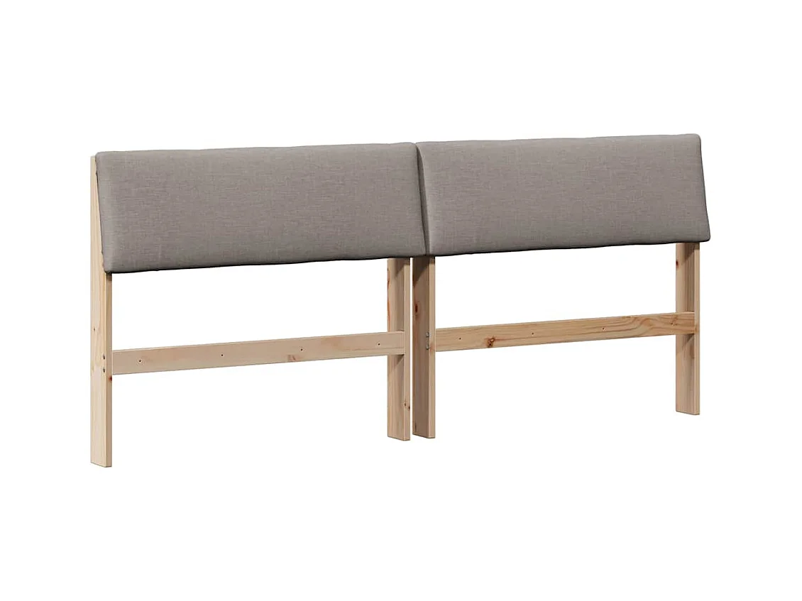 Cabecero tapizado Taupé 200 cm Madera de pino macizo