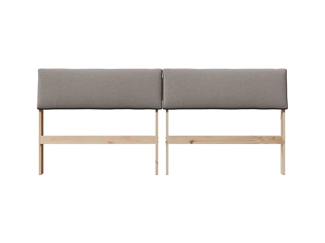 Cabecero tapizado Taupé 200 cm Madera de pino macizo