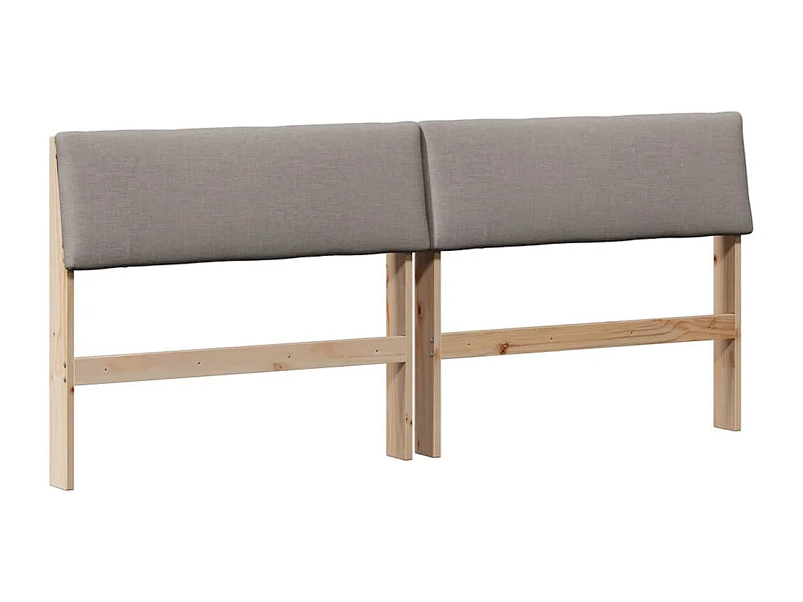 Tête de lit capitonnée Taupe 200 cm Pin massif