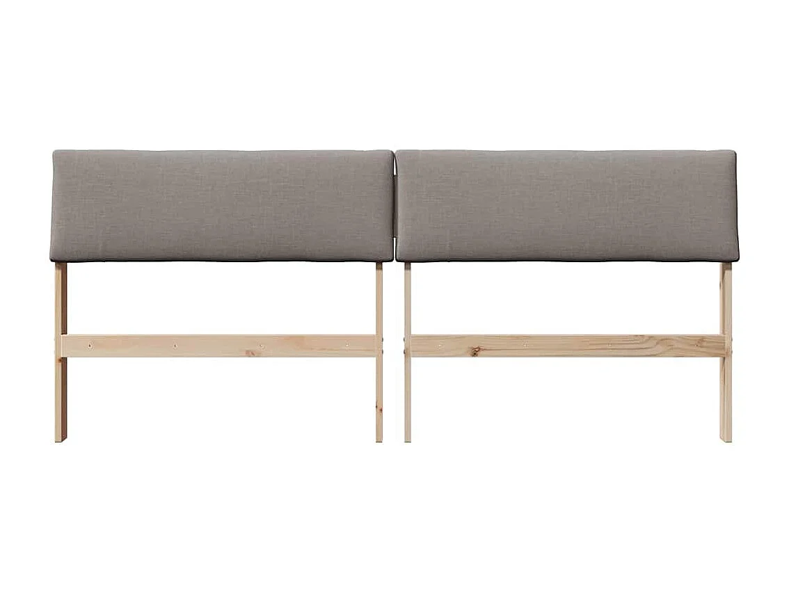 Tête de lit capitonnée Taupe 200 cm Pin massif