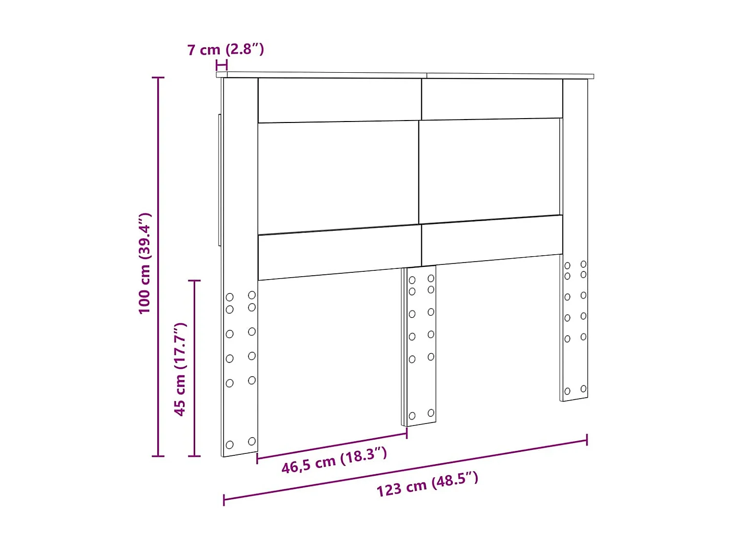 Cabecero con cabecera Roble Sonoma 120 cm Madera contrachapada