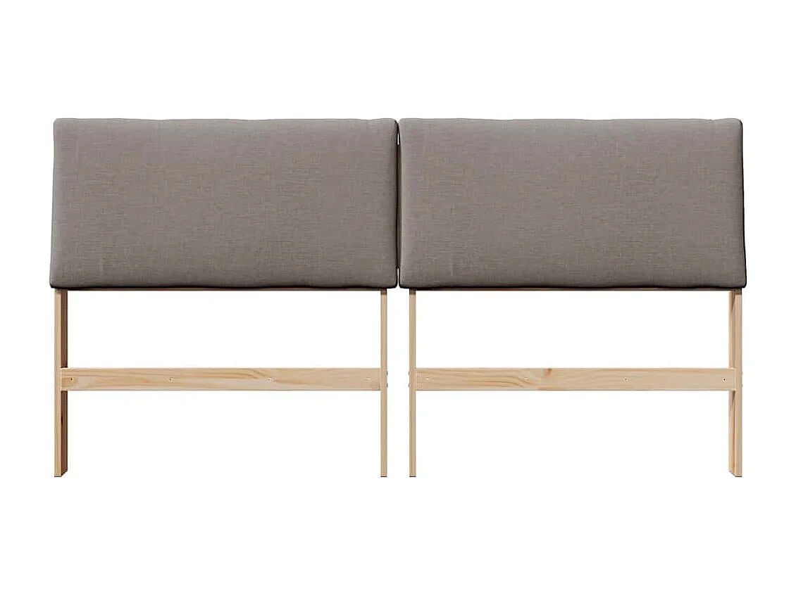 Tête de lit capitonnée Taupe 200 cm Pin massif