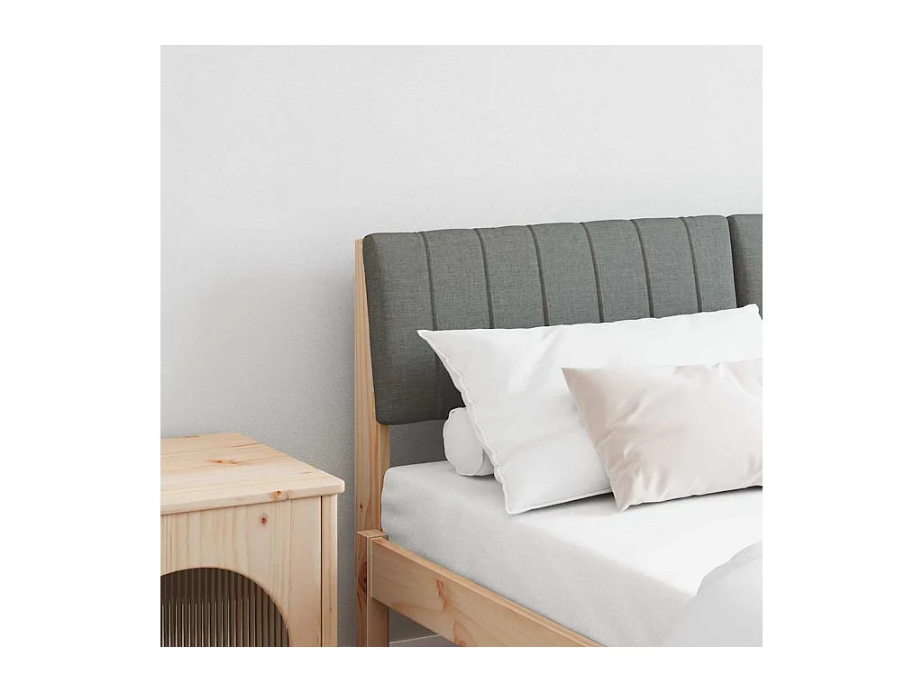 Cabecero tapizado Gris oscuro 135 cm Madera de pino macizo