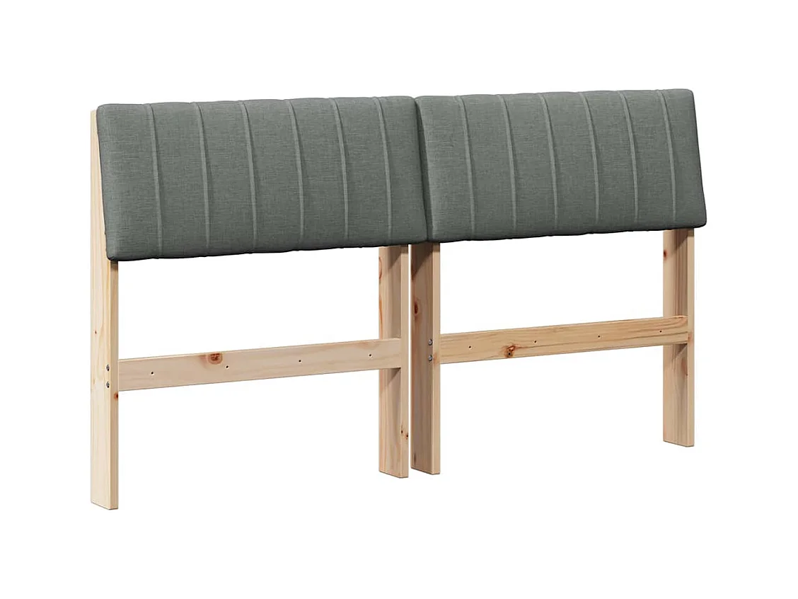 Cabecero tapizado Gris oscuro 135 cm Madera de pino macizo