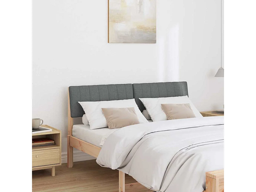 Cabeceira estofada Cinza Escuro 135 cm