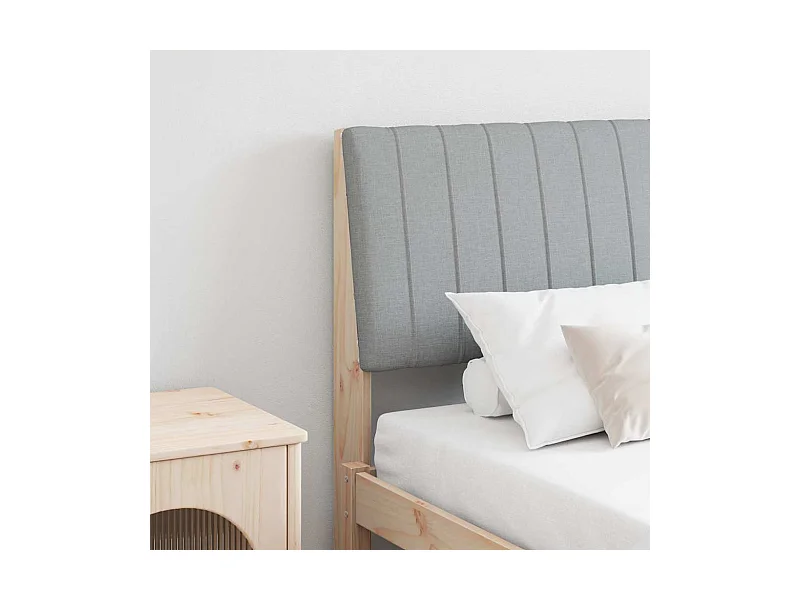 Cabecero tapizado Gris Claro 150 cm Madera de pino macizo