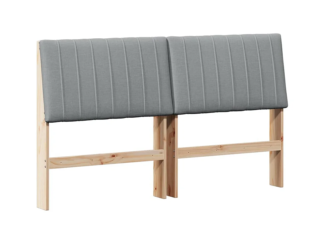 Cabecero tapizado Gris Claro 150 cm Madera de pino macizo