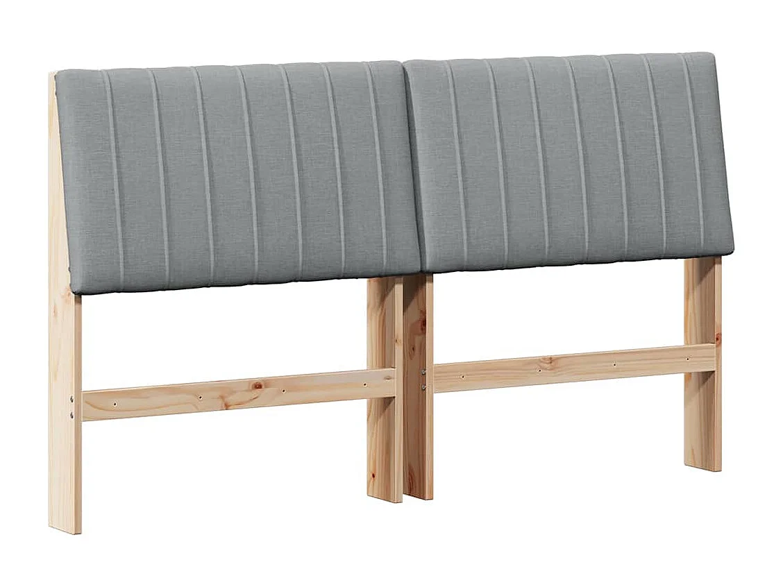 Cabecero tapizado Gris Claro 150 cm Madera de pino macizo