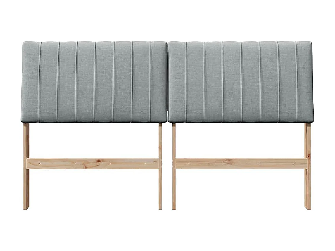 Cabecero tapizado Gris Claro 150 cm Madera de pino macizo