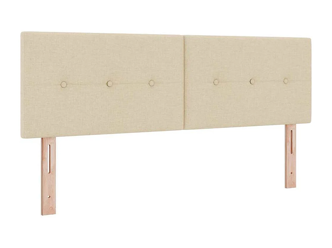 Tête de Lit LED avec des lumières à LED Crème 144 cm tissu