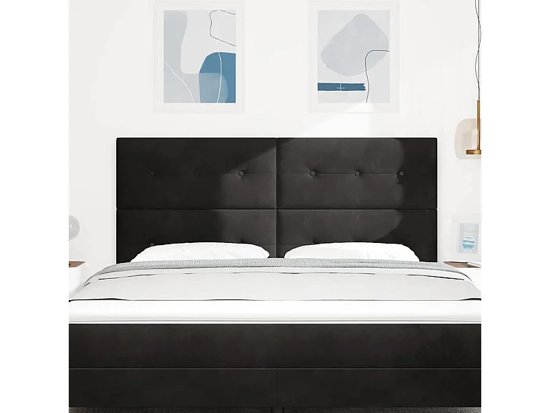 Tête de lit Montage mural avec tête de lit Noir 180 cm Velours