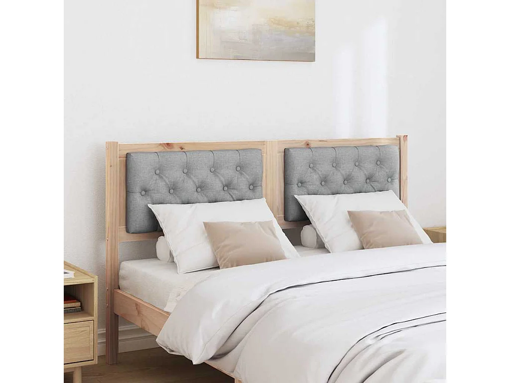 Cabeceira Marrom e cinza claro 150 cm Madeira de pinho maciça