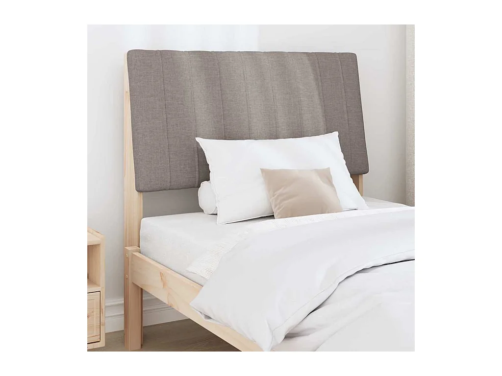 Tête de lit capitonnée Taupe 90 cm Pin massif