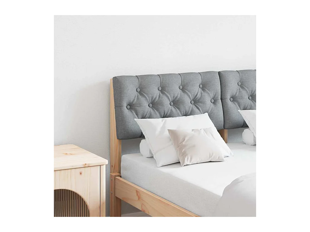 Cabecero tapizado Gris Claro 120 cm Madera de pino macizo