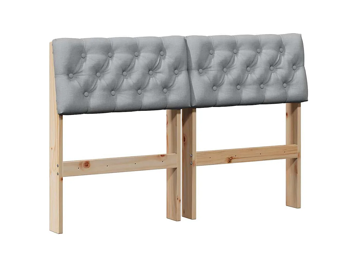 Cabecero tapizado Gris Claro 120 cm Madera de pino macizo