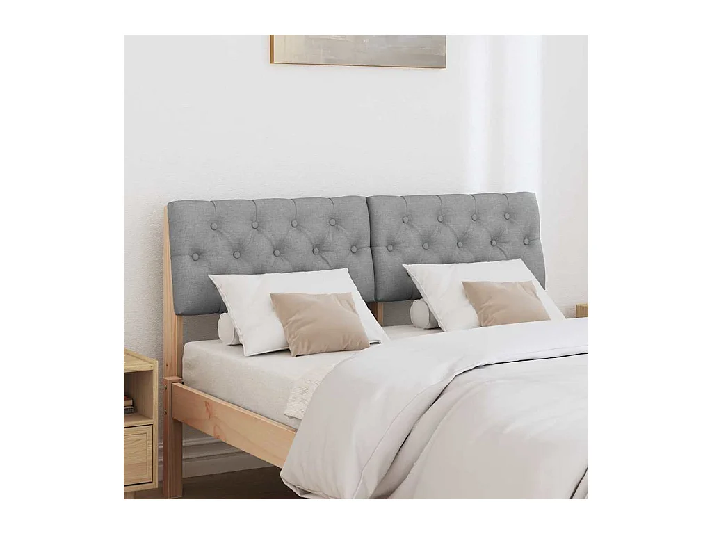 Cabecero tapizado Gris Claro 120 cm Madera de pino macizo