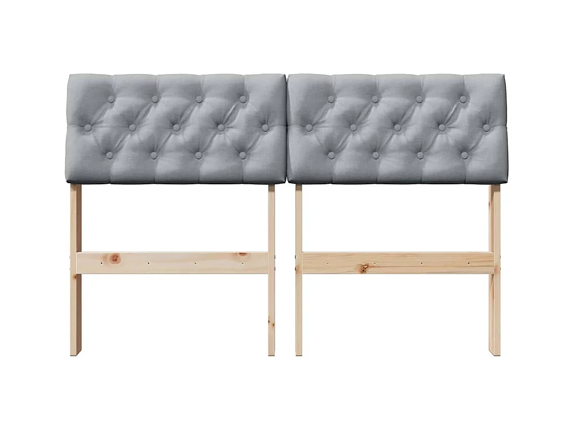 Cabecero tapizado Gris Claro 120 cm Madera de pino macizo