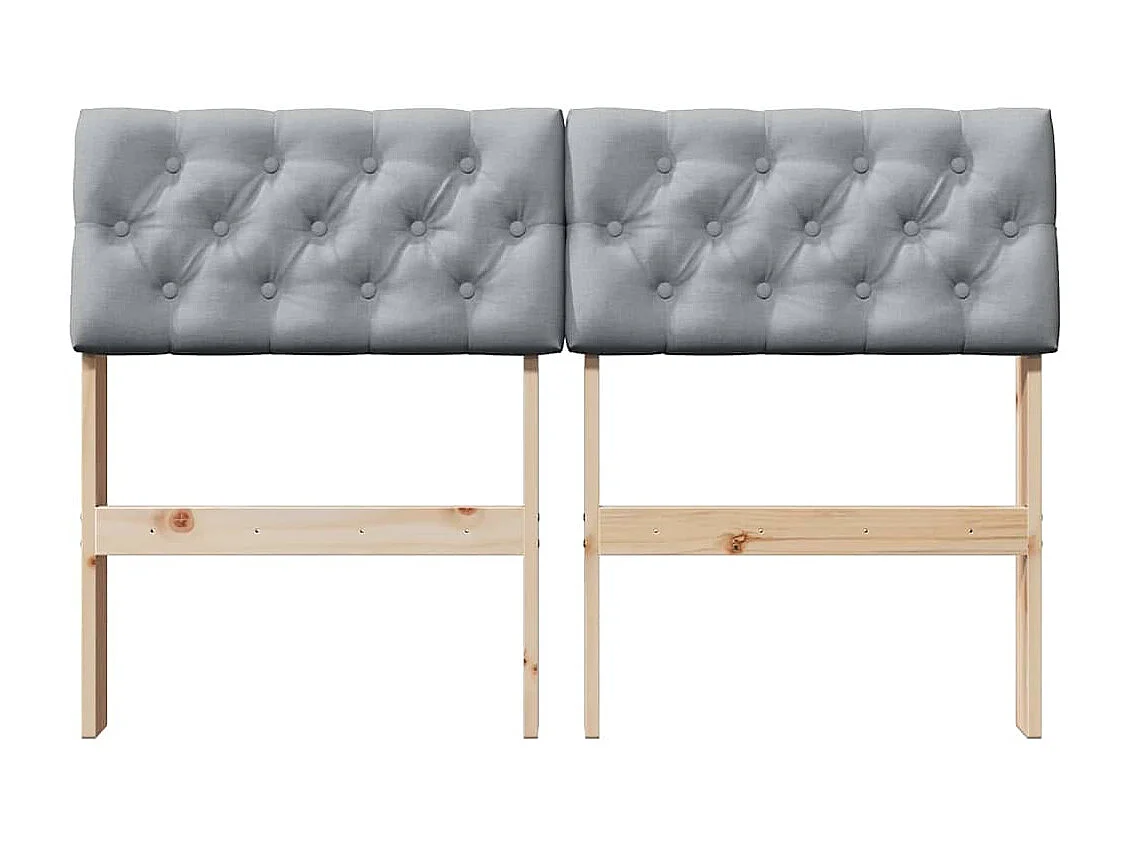 Tête de lit capitonnée Gris clair 120 cm Pin massif