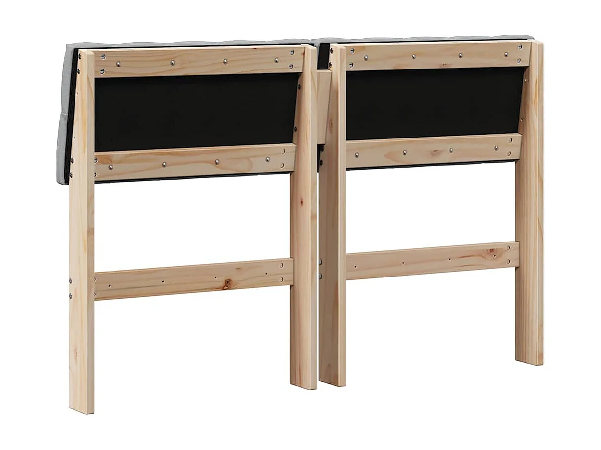 Tête de lit capitonnée Gris clair 120 cm Pin massif