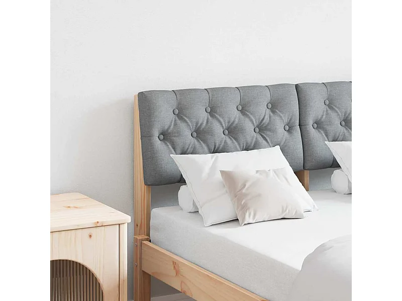 Tête de lit capitonnée Gris clair 120 cm Pin massif