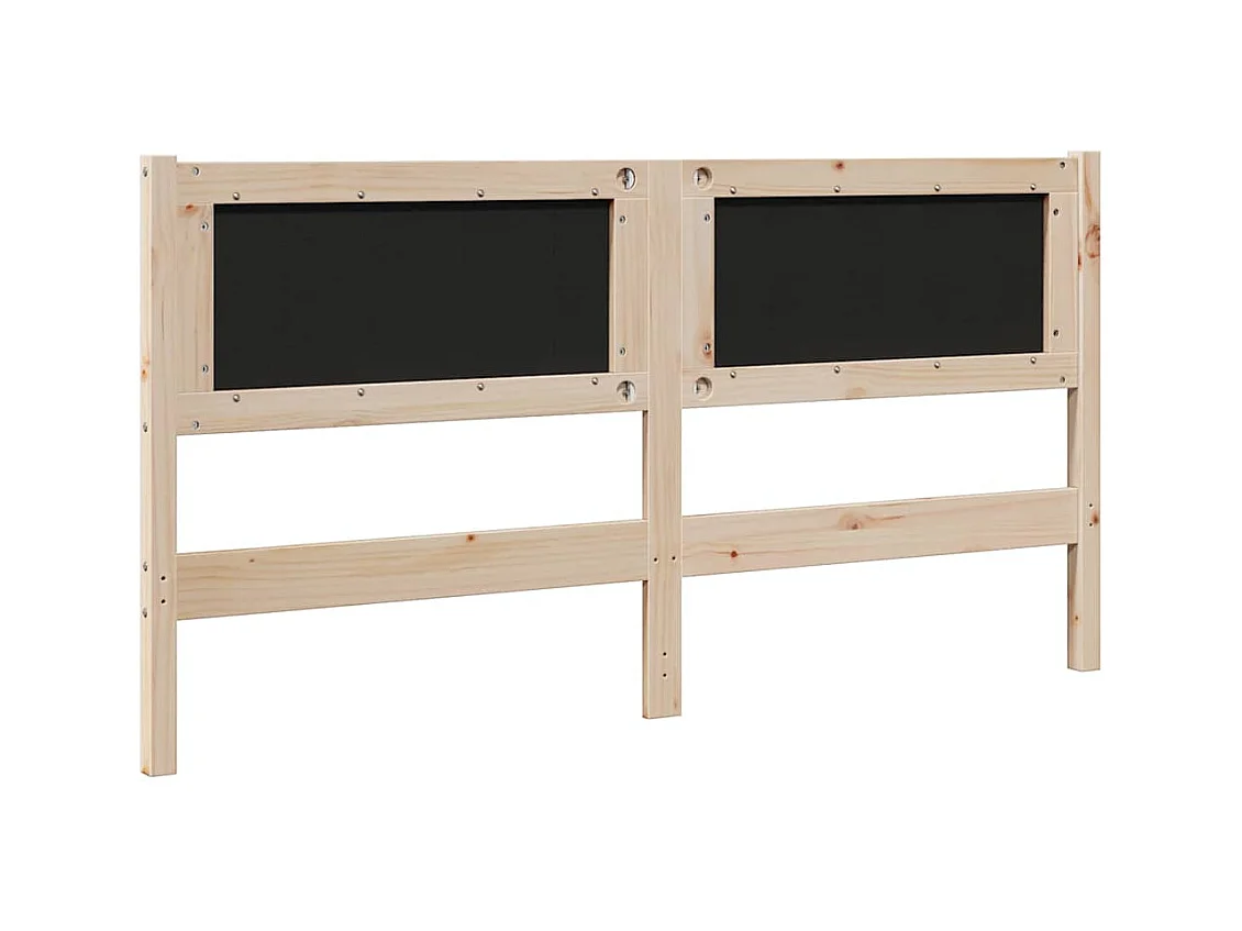 Cabecero tapizado Marrón 160 cm Madera de Pino Sólido y Tela