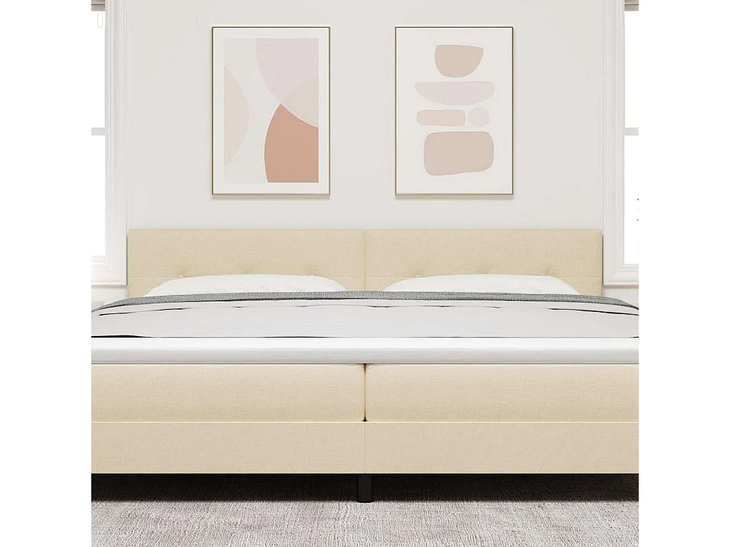 Tête de lit avec tête de lit Crème 200 cm tissu