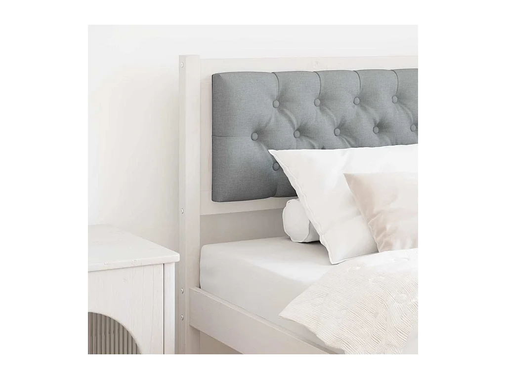 Cabeceira Branco e cinza claro 90 cm Madeira de pinho maciça